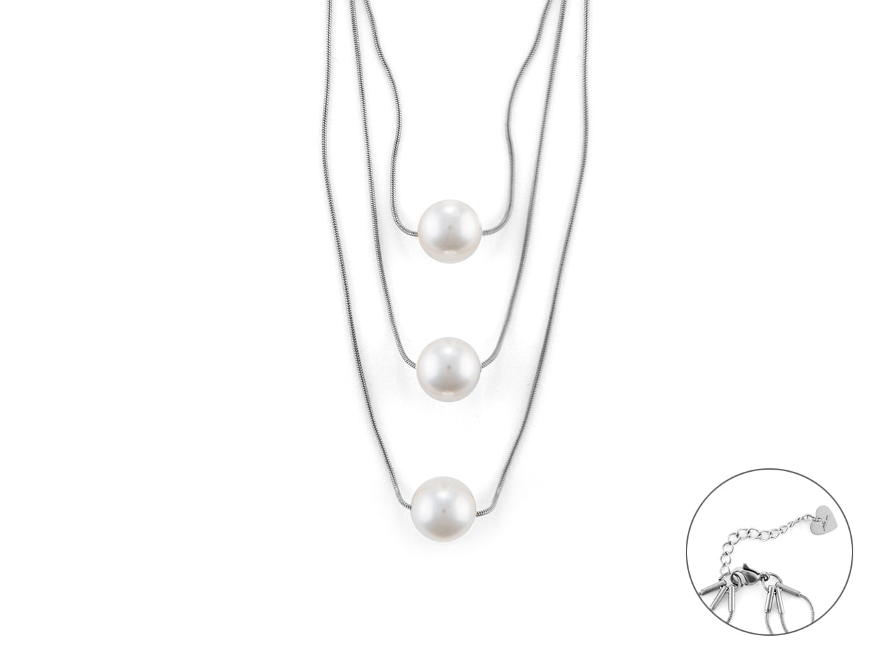 Collana 3 fili con perle