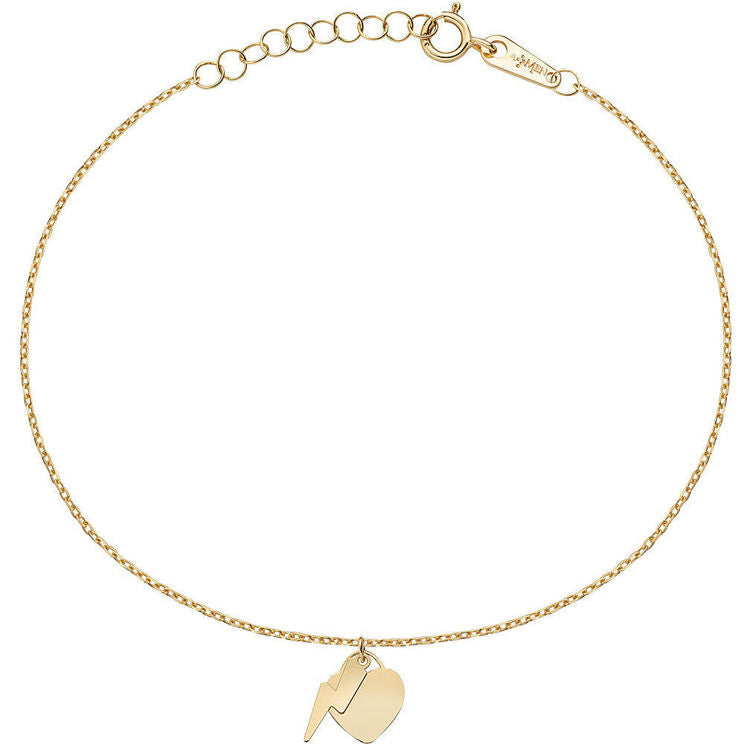 Bracciale con cuore e fulmine in oro