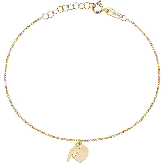 Bracciale con cuore e fulmine in oro