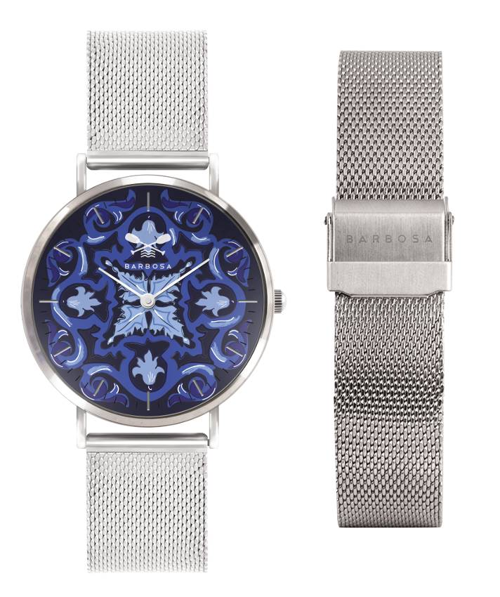 Orologio Maiolica Blu