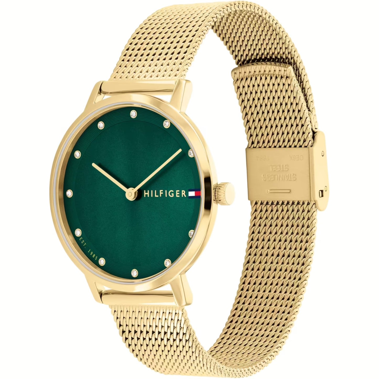 Orologio Tommy Hilfiger Pippa Quarzo Donna Green e Gold mesh