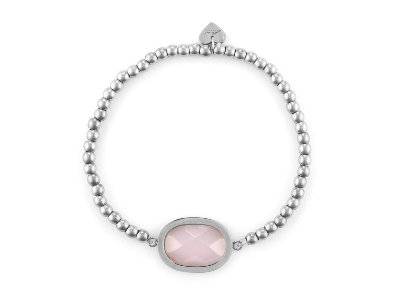 Bracciale elastico con pietra rosa