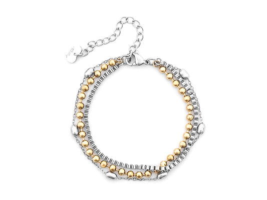 Bracciale multifilo, bicolore in acciaio