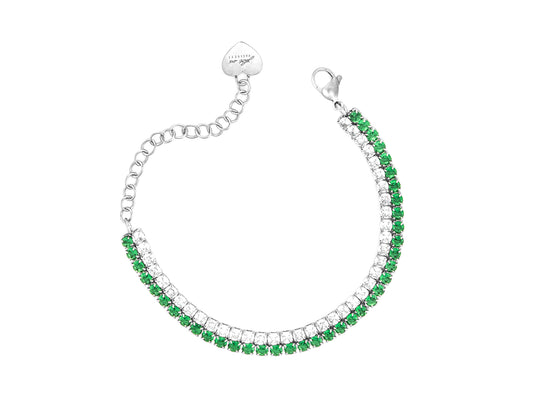 Bracciale tennis doppio verde e bianco