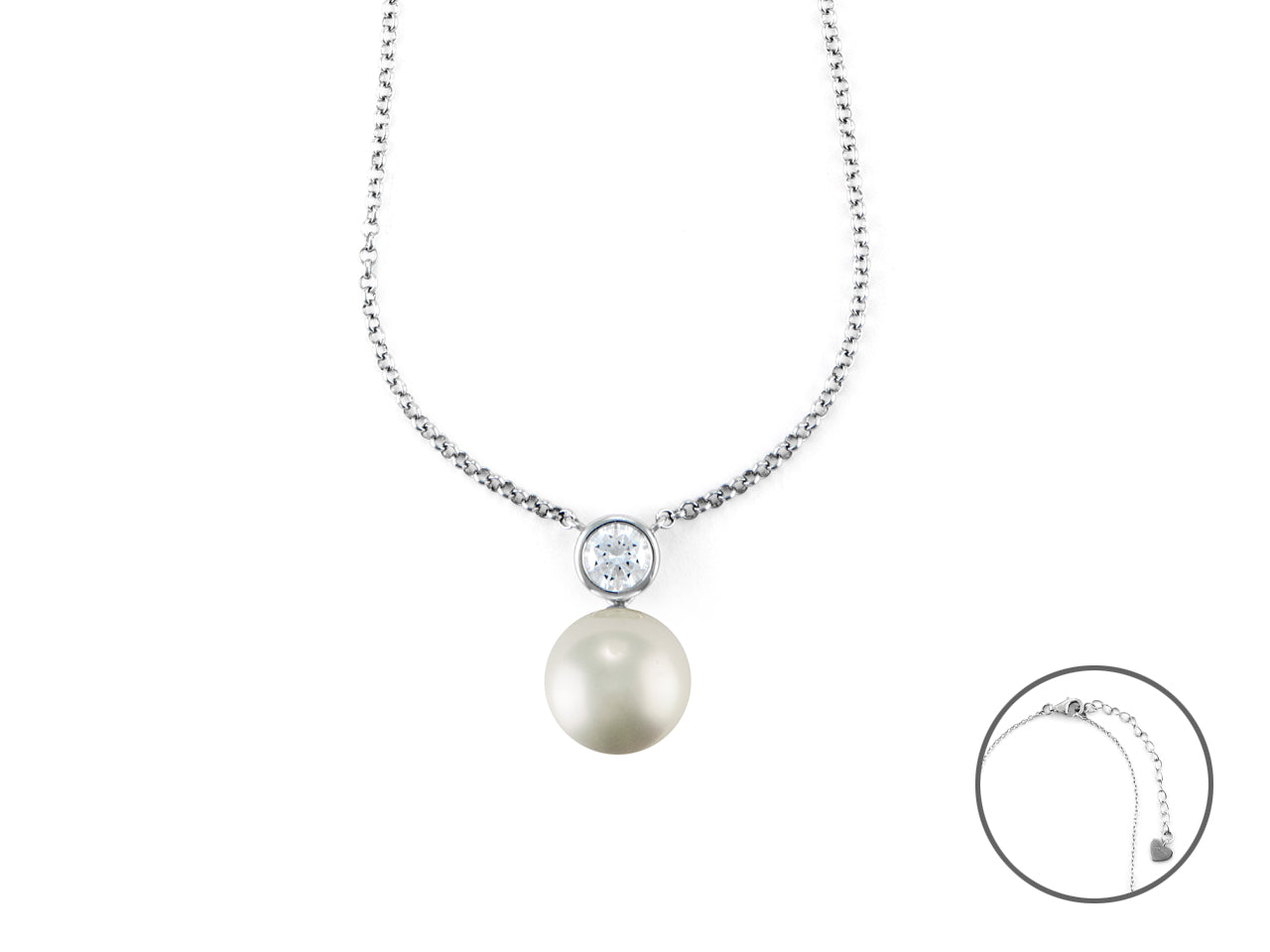 Collana con perla e zircone