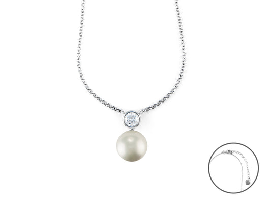 Collana con perla e zircone