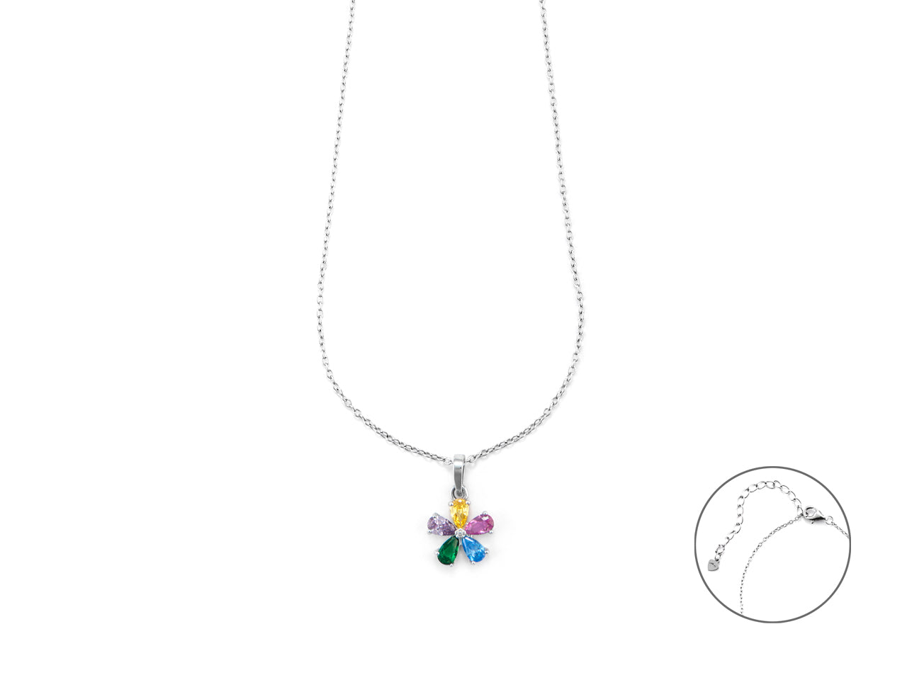 Collana a fiore zirconato