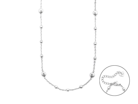 Collana girocollo micro sfere acciaio