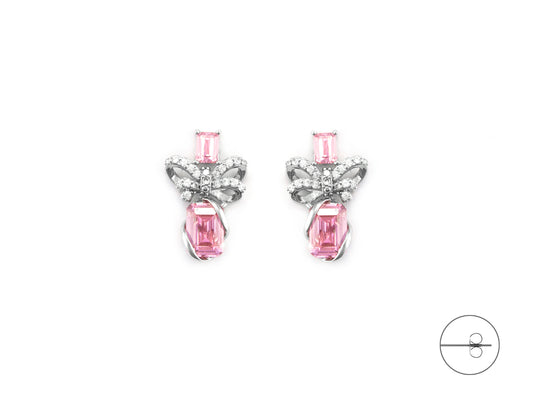 Orecchini con pietre e fiocco