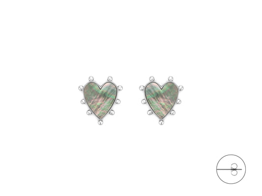 Orecchini cuore con madreperla