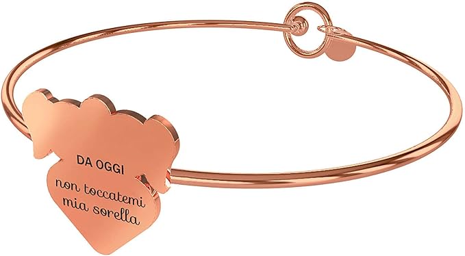 Bracciale da Donna 10 Buoni Propositi in Acciaio Collezione Skin "Non toccatemi mia sorella"