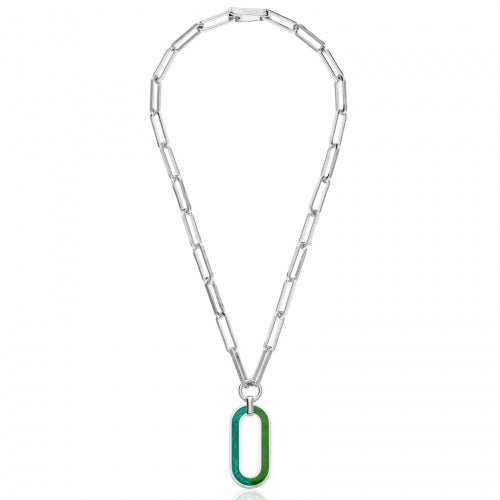 Collana con pendente smaltato verde