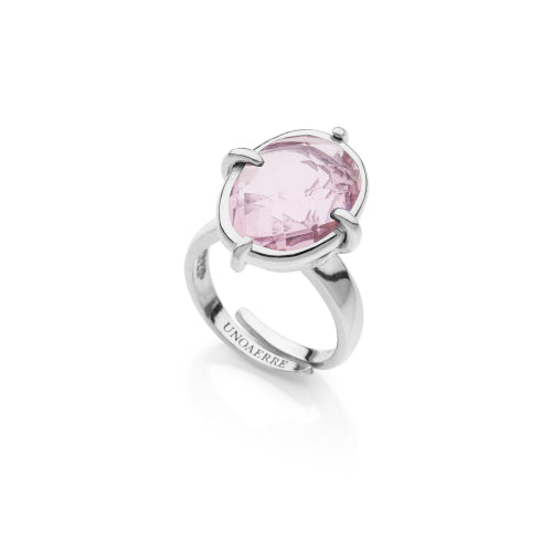 Anello con pietra rosa Jaipur