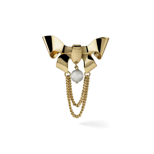 Spilla con fiocco e perla