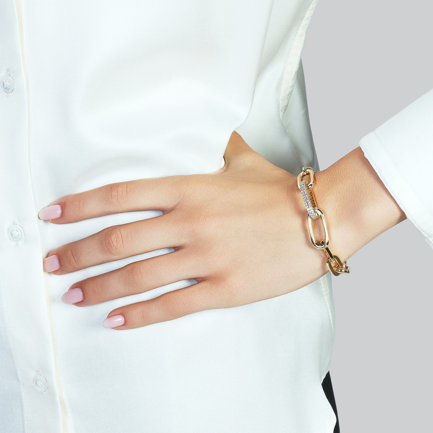 Bracciale con maglia in zirconi