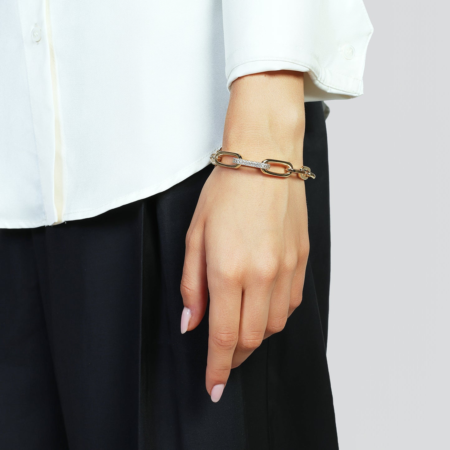 Bracciale con maglia in zirconi