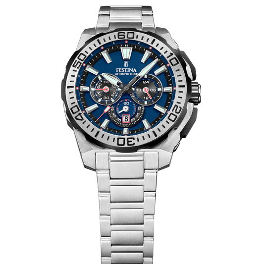 Orologio da uomo Festina Chrono Bike in acciaio inossidabile con cronografo, movimento al quarzo