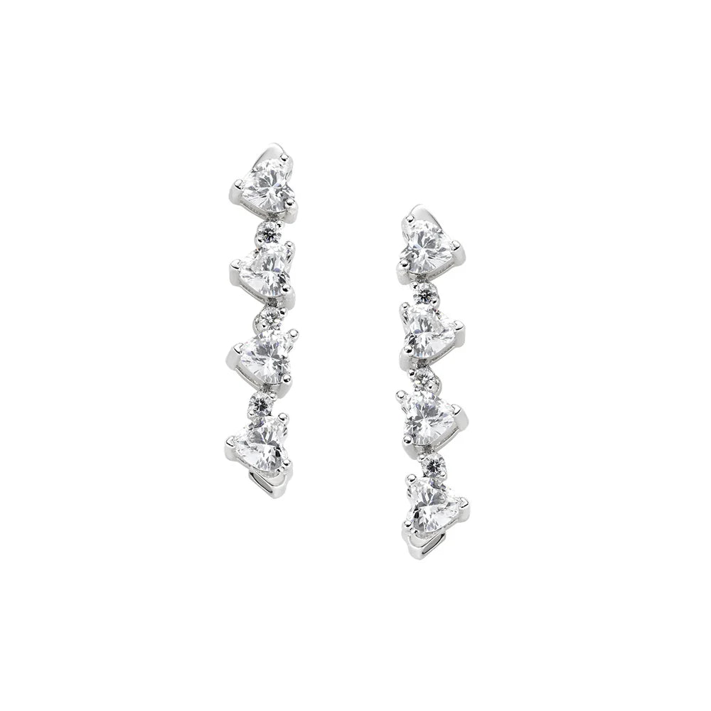 Orecchini Quadricuore Magnetico Bianchi