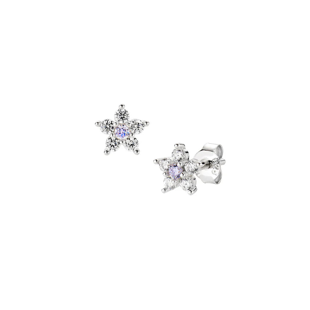 Orecchini fiore con zircone