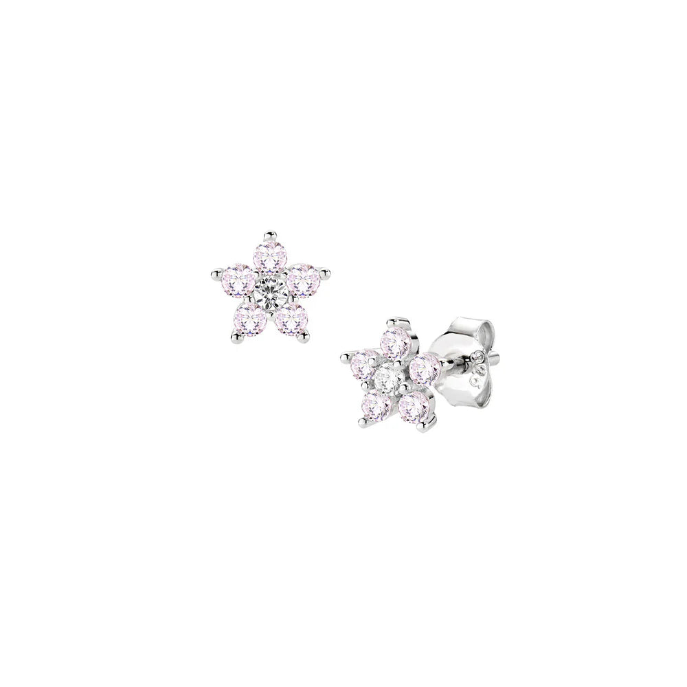 Orecchini fiore con zircone