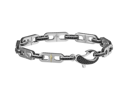 Bracciale Cesare Paciotti con maglia marinara e spinelli neri