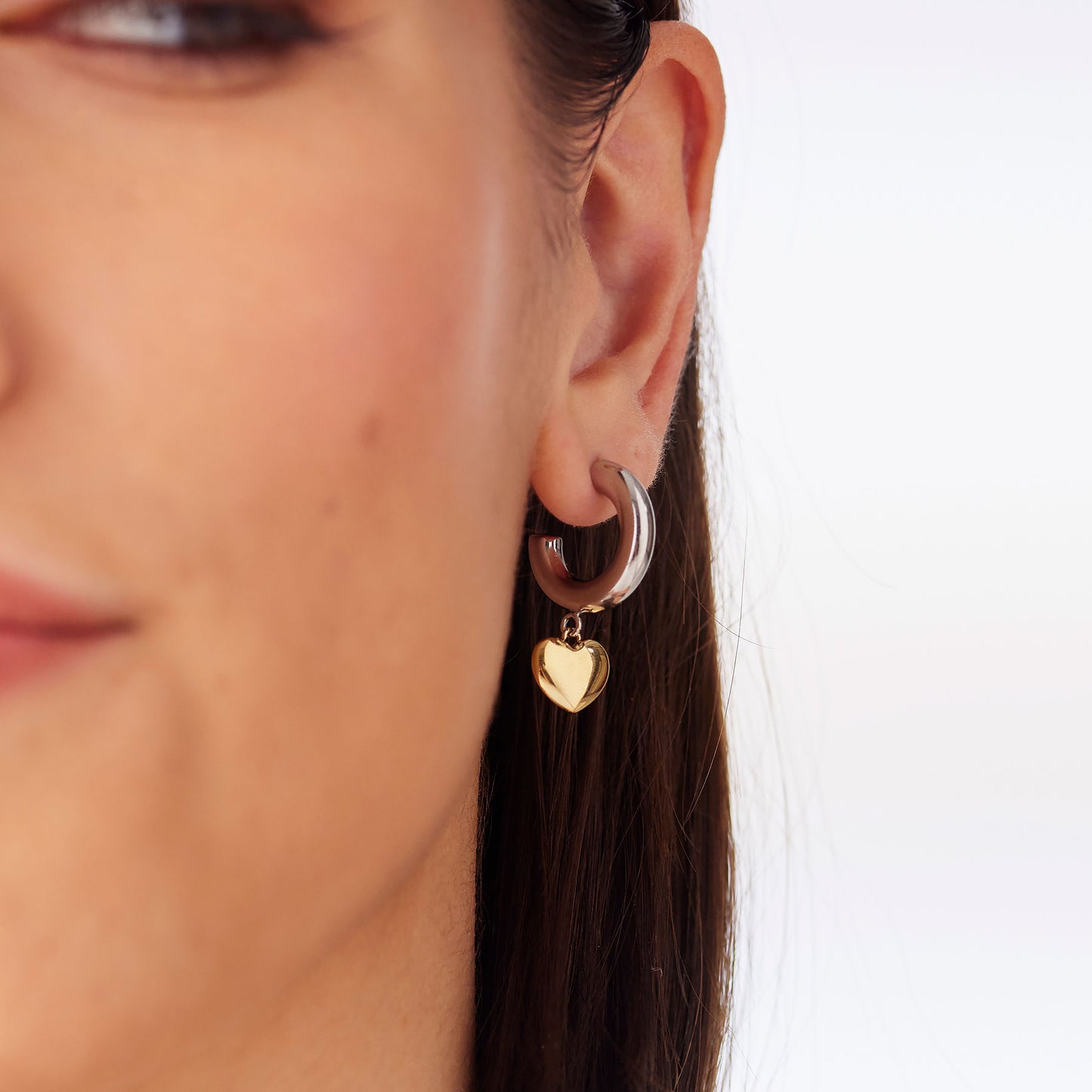 Orecchini AURORA cerchietti con cuore