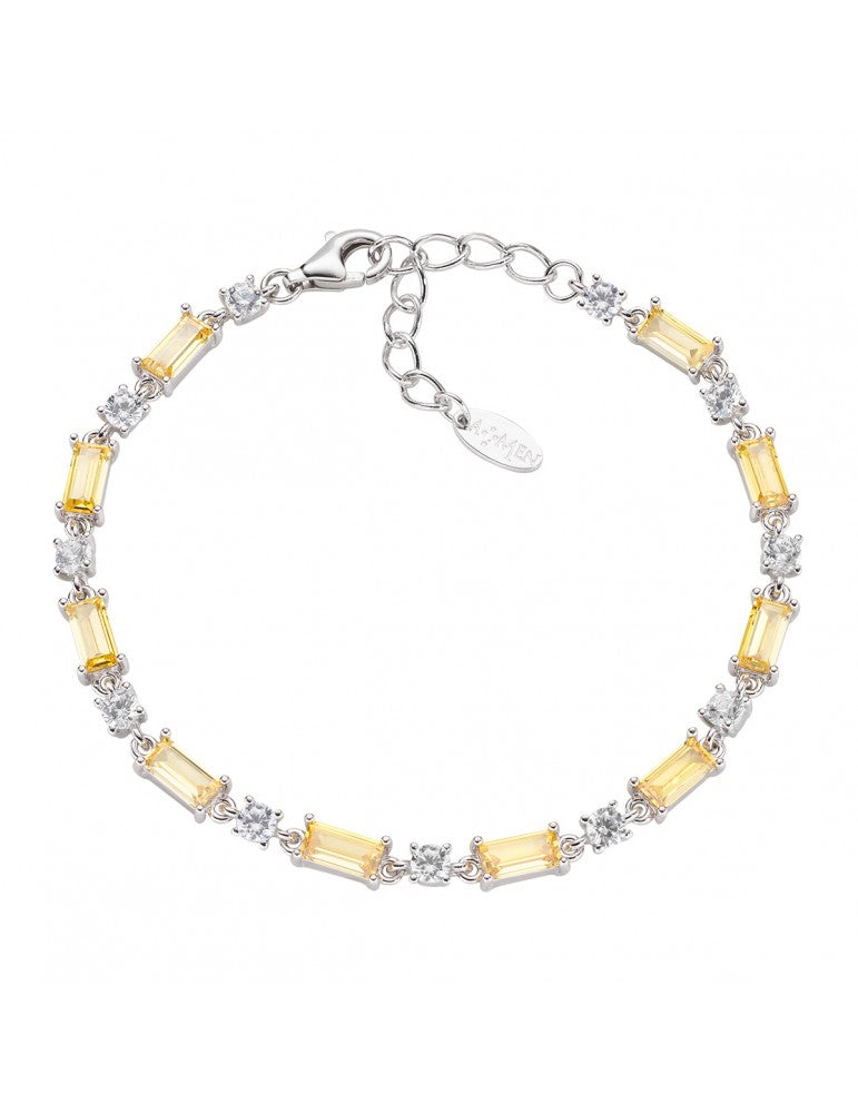 Bracciale tennis in argento con zirconi