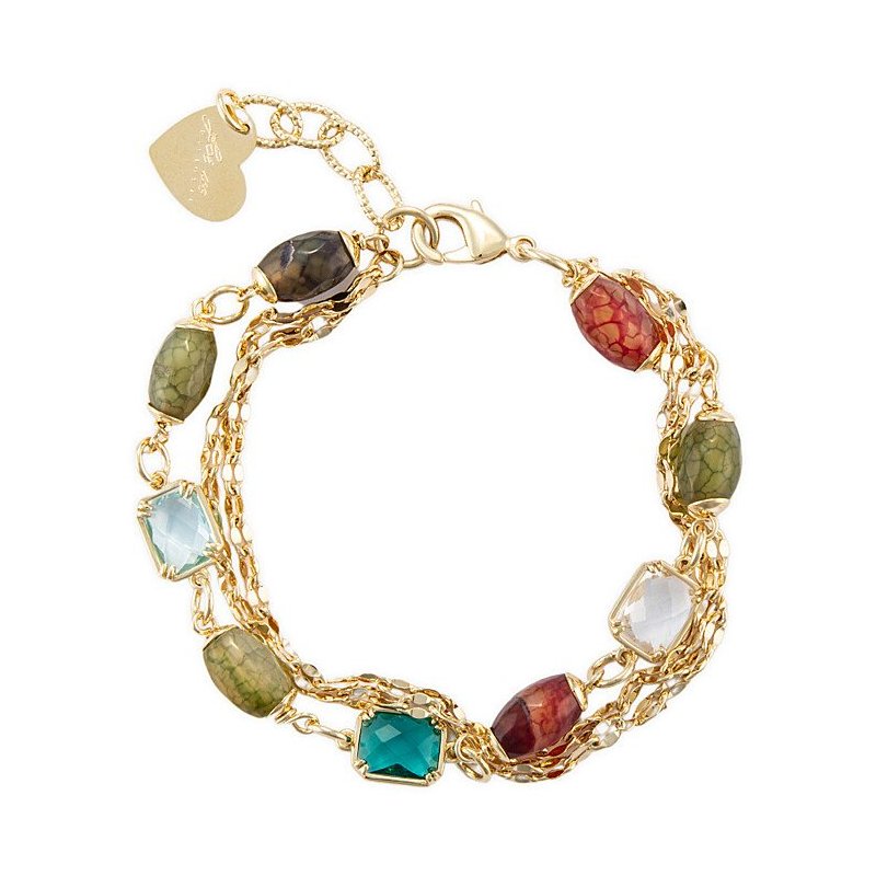 Bracciale 4US Cesare Paciotti Ottone a Agata Multicolor