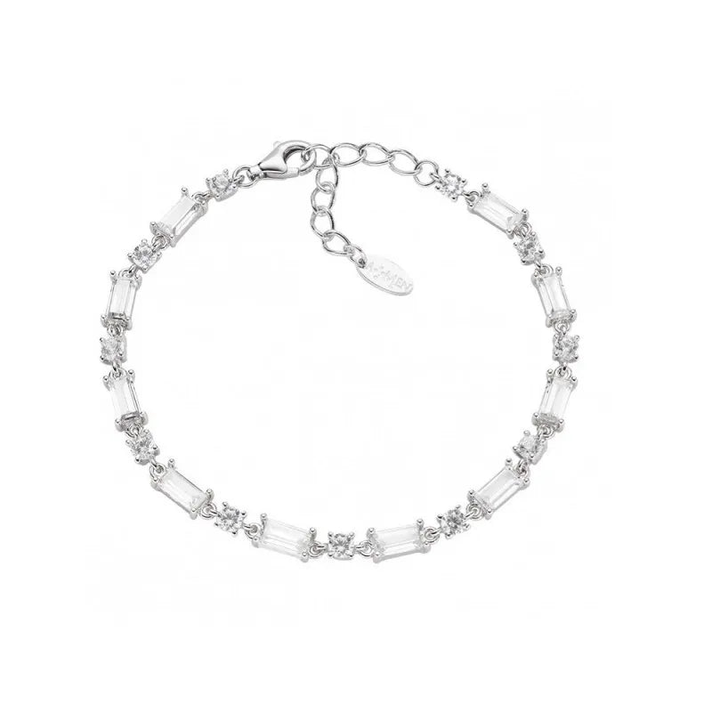 Bracciale tennis in argento con zirconi