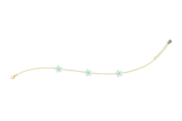 Bracciale Stelle Colorate Argento