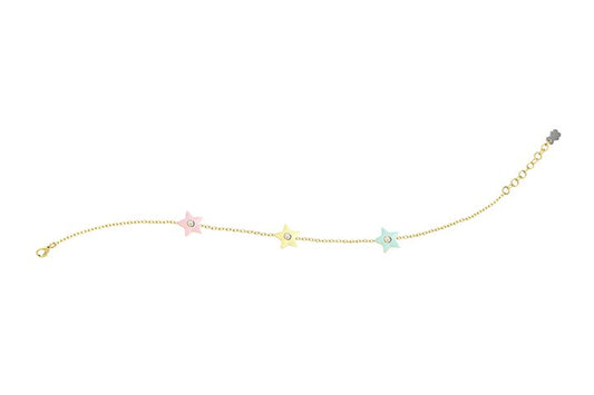 Bracciale Stelle Colorate Argento