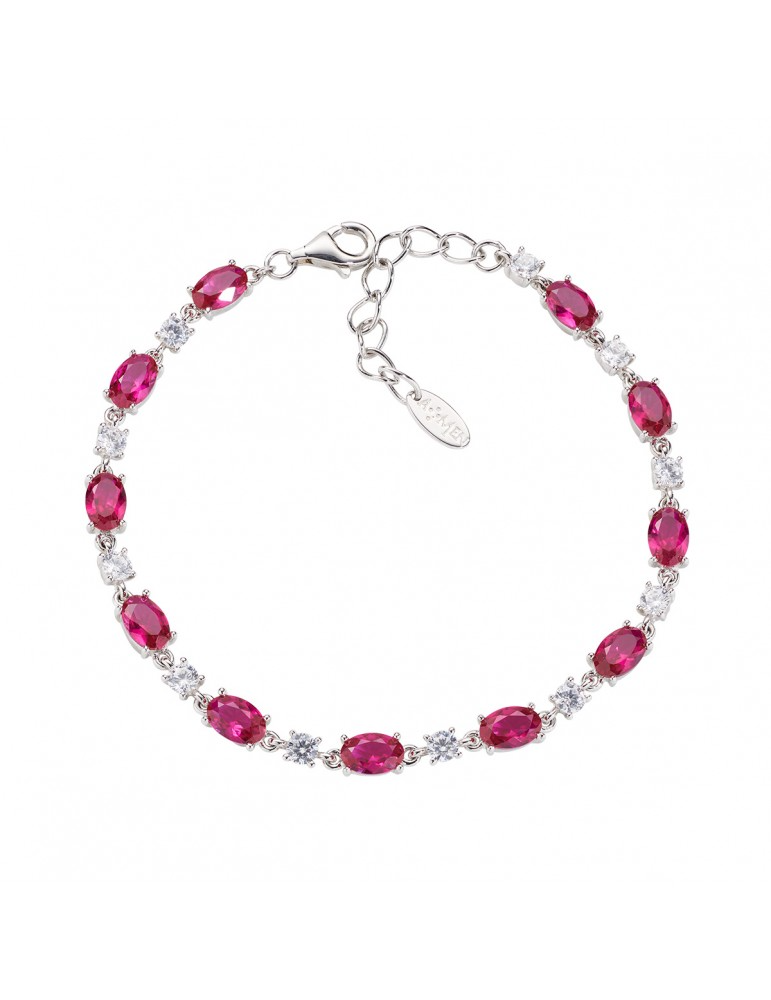 Bracciale tennis in argento con zirconi