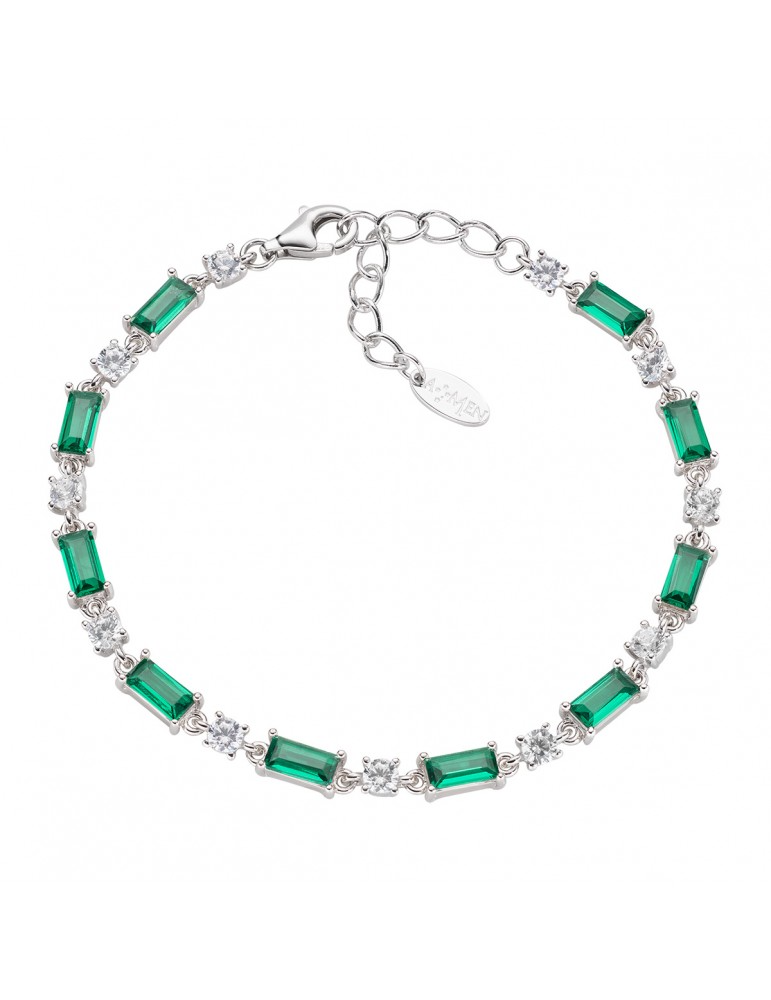 Bracciale tennis in argento con zirconi