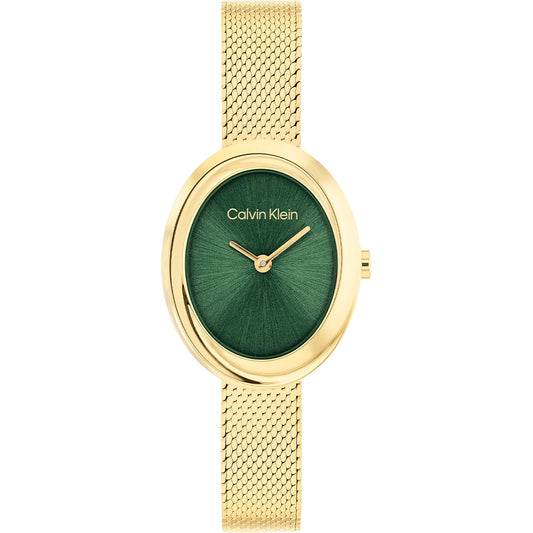 Orologio Calvin Klein 25100152 Twisted Bezel, verde e gold