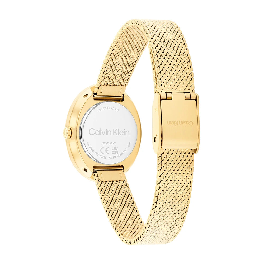 Orologio Calvin Klein 25100152 Twisted Bezel, verde e gold