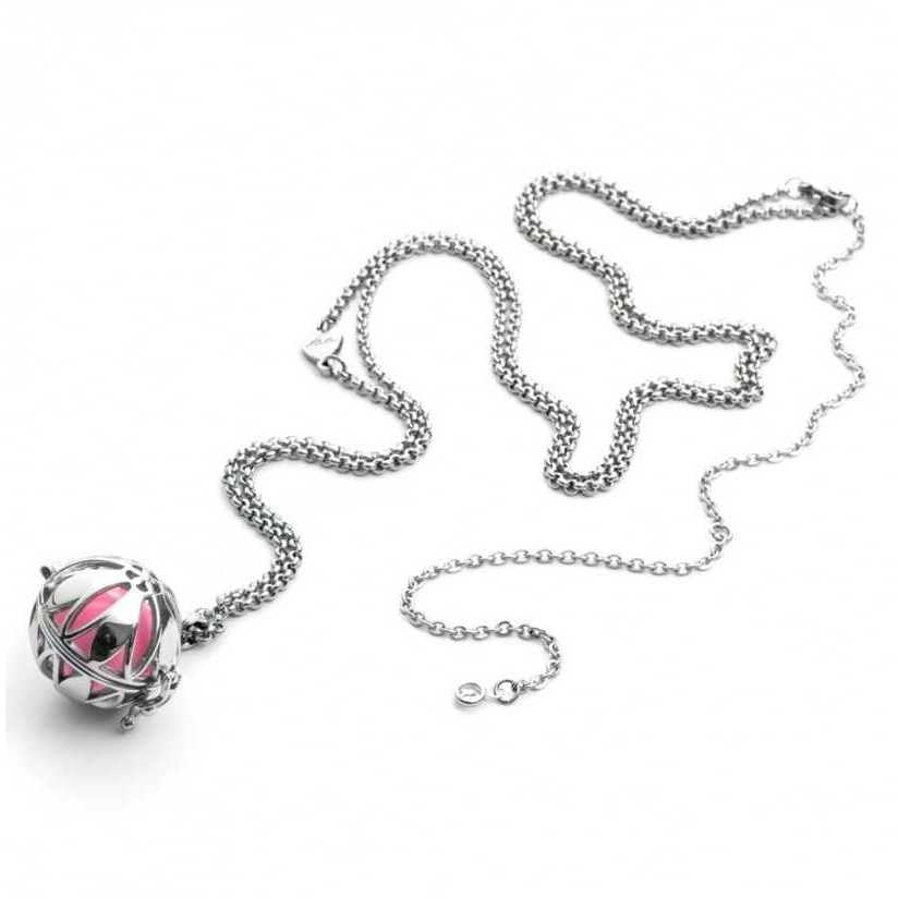 Collana Chiama Angeli Rosa, intaglio a fiore