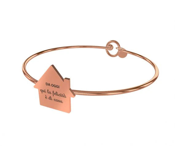 Bracciale da Donna 10 Buoni Propositi in Acciaio Collezione Skin "Qui la felicità è di casa"