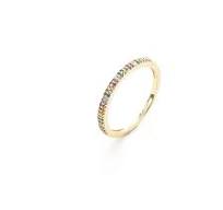 Anello dorato veretta zirconi multicolor