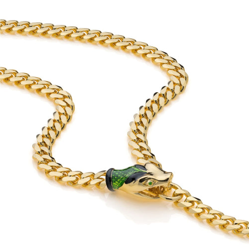 Collier di catena grumetta con serpente