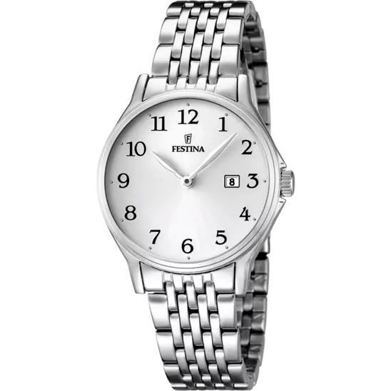 OROLOGIO FESTINA CLASSICS BIANCO CINTURINO IN ACCIAIO, DONNA