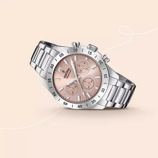 OROLOGIO FESTINA BOYFRIEND CON CINTURINO IN ACCIAIO ROSA, DONNA