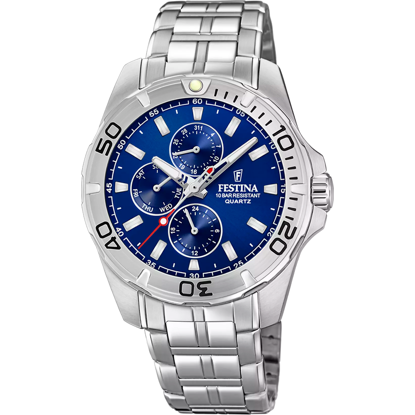 OROLOGIO FESTINA MULTIFUNZIONE COLLEZIONE F20445/2 BLU CINTURINO IN ACCIAIO, UOMO