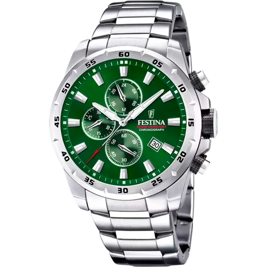 OROLOGIO FESTINA TIMELESS CHRONOGRAPH VERDE CINTURINO IN ACCIAIO