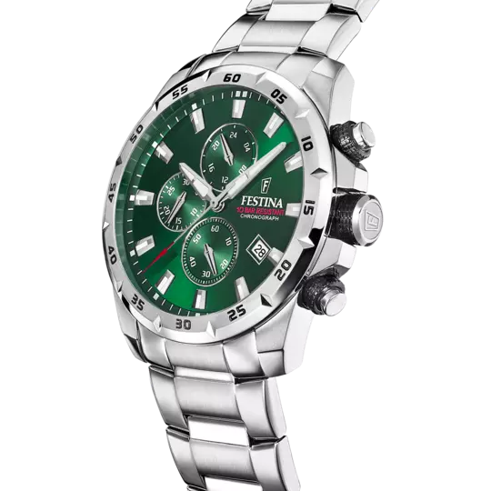 OROLOGIO FESTINA TIMELESS CHRONOGRAPH VERDE CINTURINO IN ACCIAIO