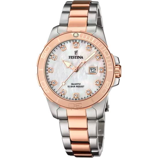 OROLOGIO FESTINA BOYFRIEND COLLECTION MADREPERLA CINTURINO IN ACCIAIO, DONNA