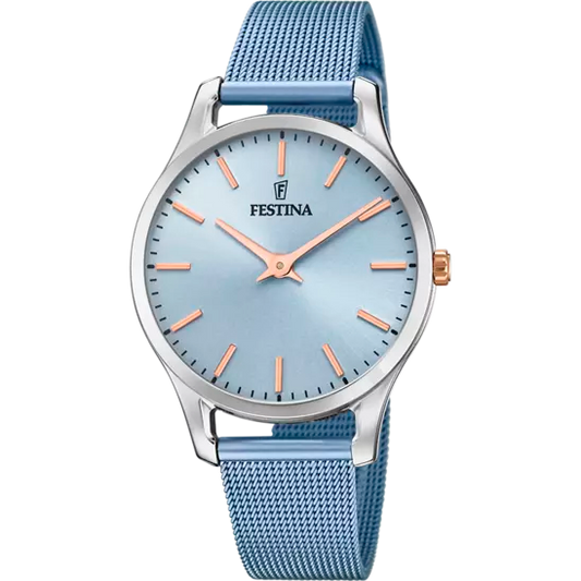 OROLOGIO FESTINA COLLEZIONE BOYFRIEND BLU CINTURINO IN ACCIAIO, DONNA