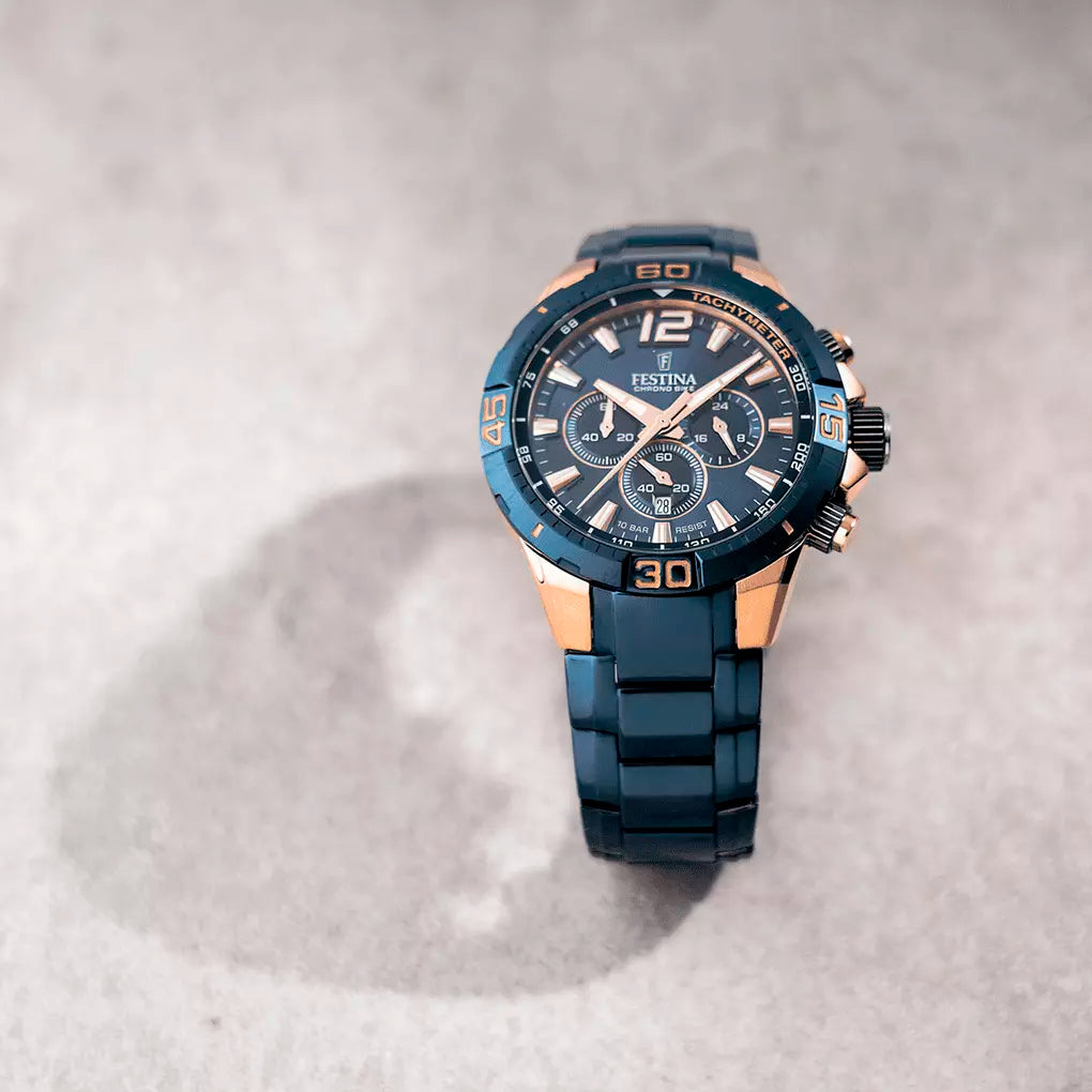 OROLOGIO FESTINA EDIZIONI SPECIALI F20524/1 BLU CINTURINO IN ACCIAIO, UOMO