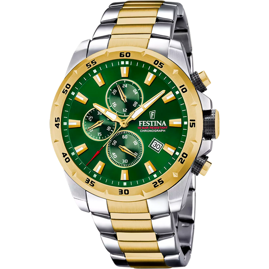 OROLOGIO FESTINA F20562/3 VERDE CON CINTURINO IN ACCIAIO, UOMO