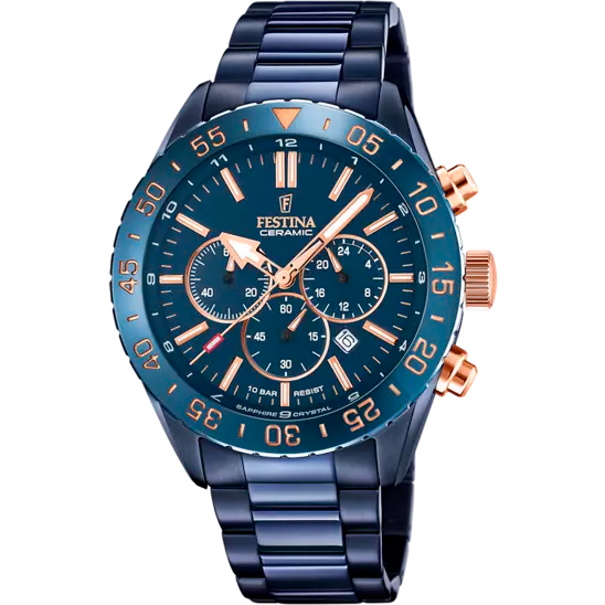 OROLOGIO FESTINA BLU CINTURINO IN ACCIAIO