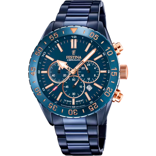 OROLOGIO FESTINA BLU CINTURINO IN ACCIAIO